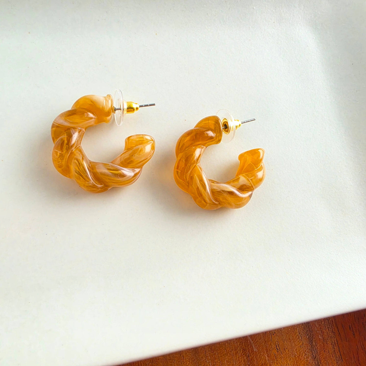 Ramona Hoops - Caramel // Fall, Resin, Earrings, Jewelry