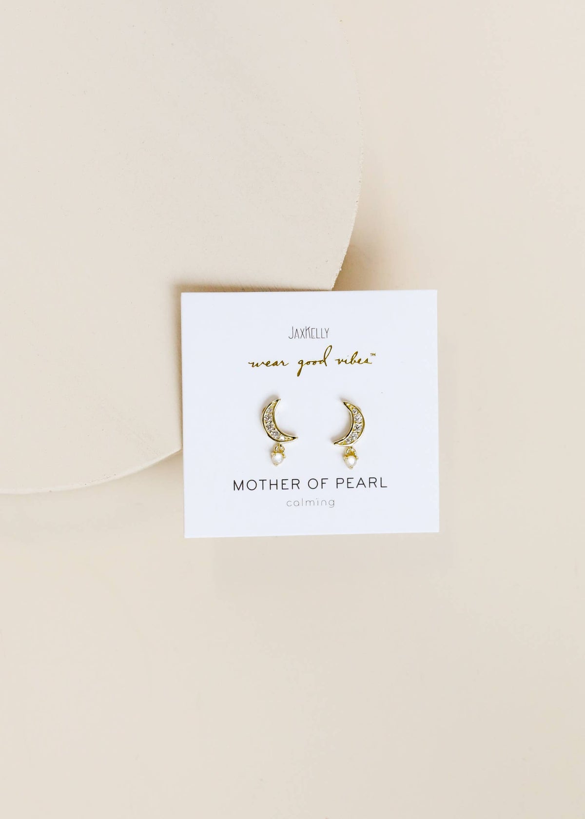 Moon Drop - Mother of Pearl - Gold Earrings