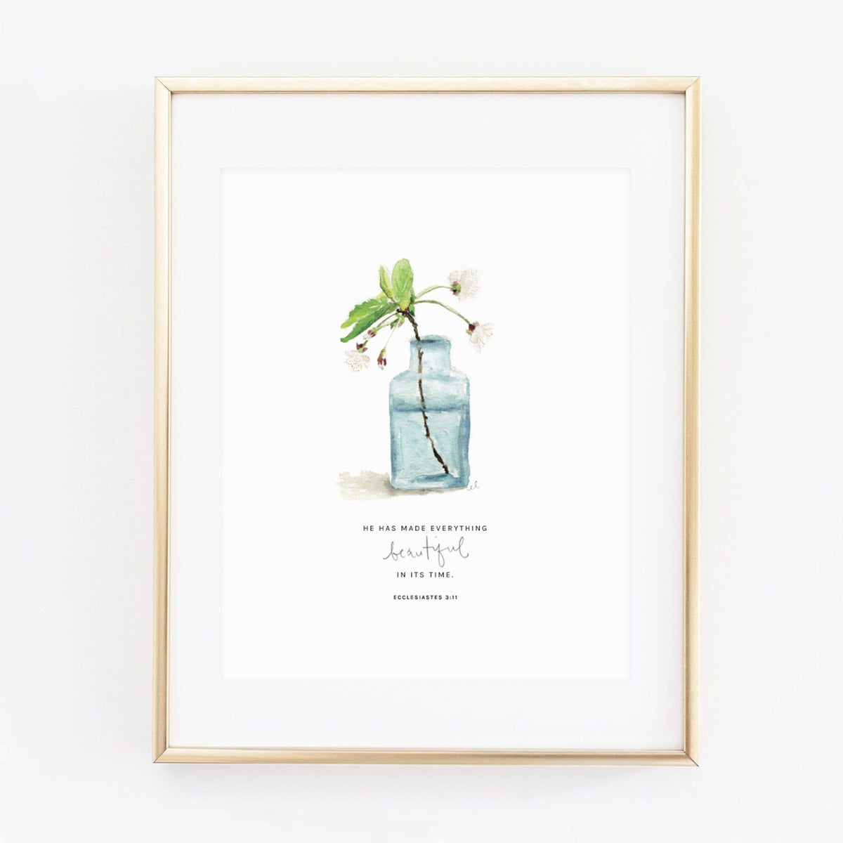 Ecclesiastes 3:11 cherry blossom scripture print