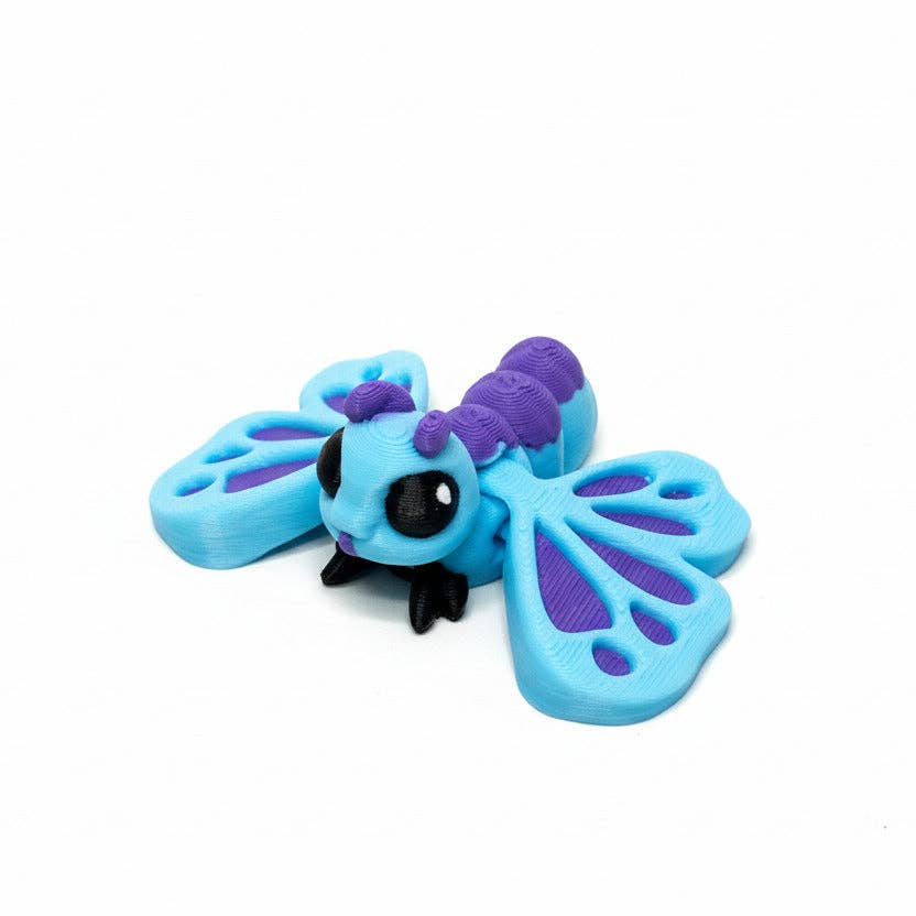 Butterfly (Blue and Purple) • Insect • Bug • Mini 3D Printed Articulated Animal • Flexi Animals • Pocket Pets • Pocket Pals • Desk Pets*