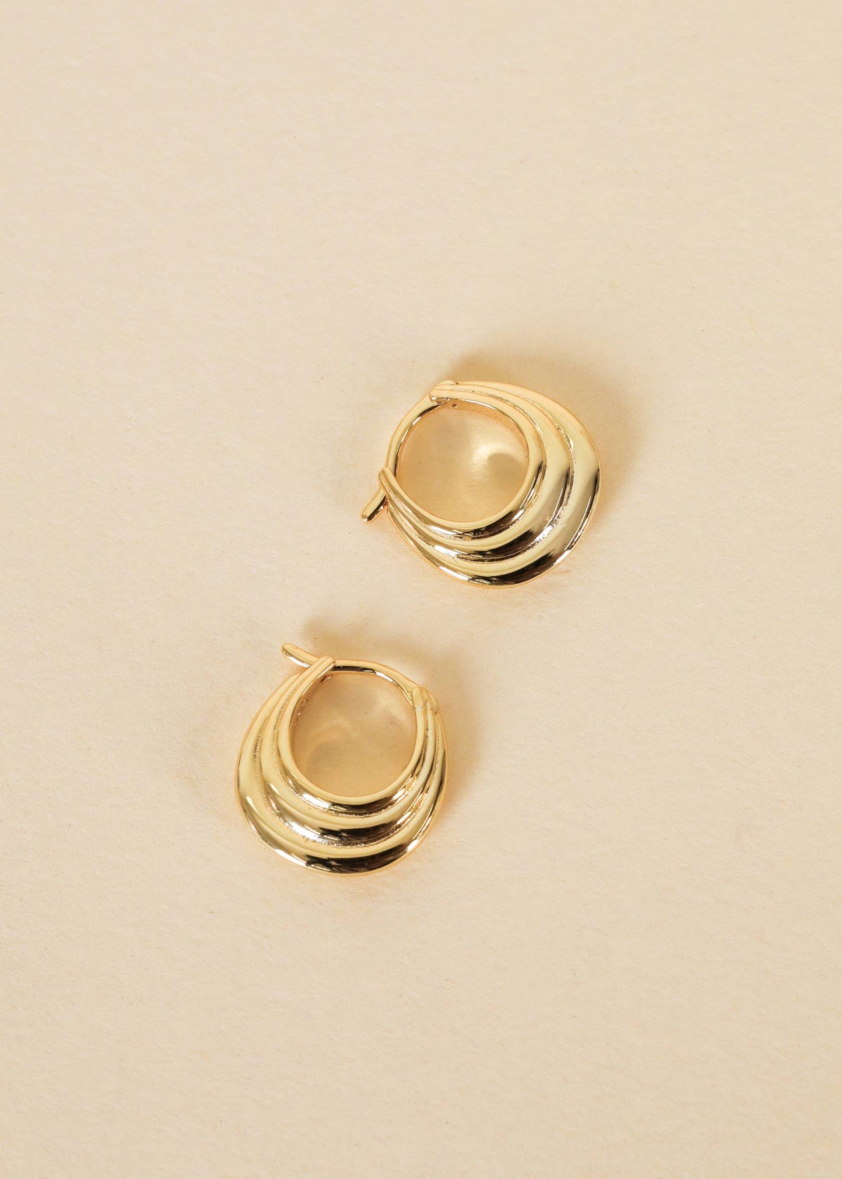 Gold Hoop - Triple Arch - Earrings