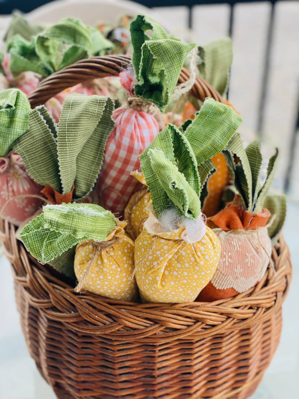 Handmade Large Fabric Carrots - 10 Inch Decorative