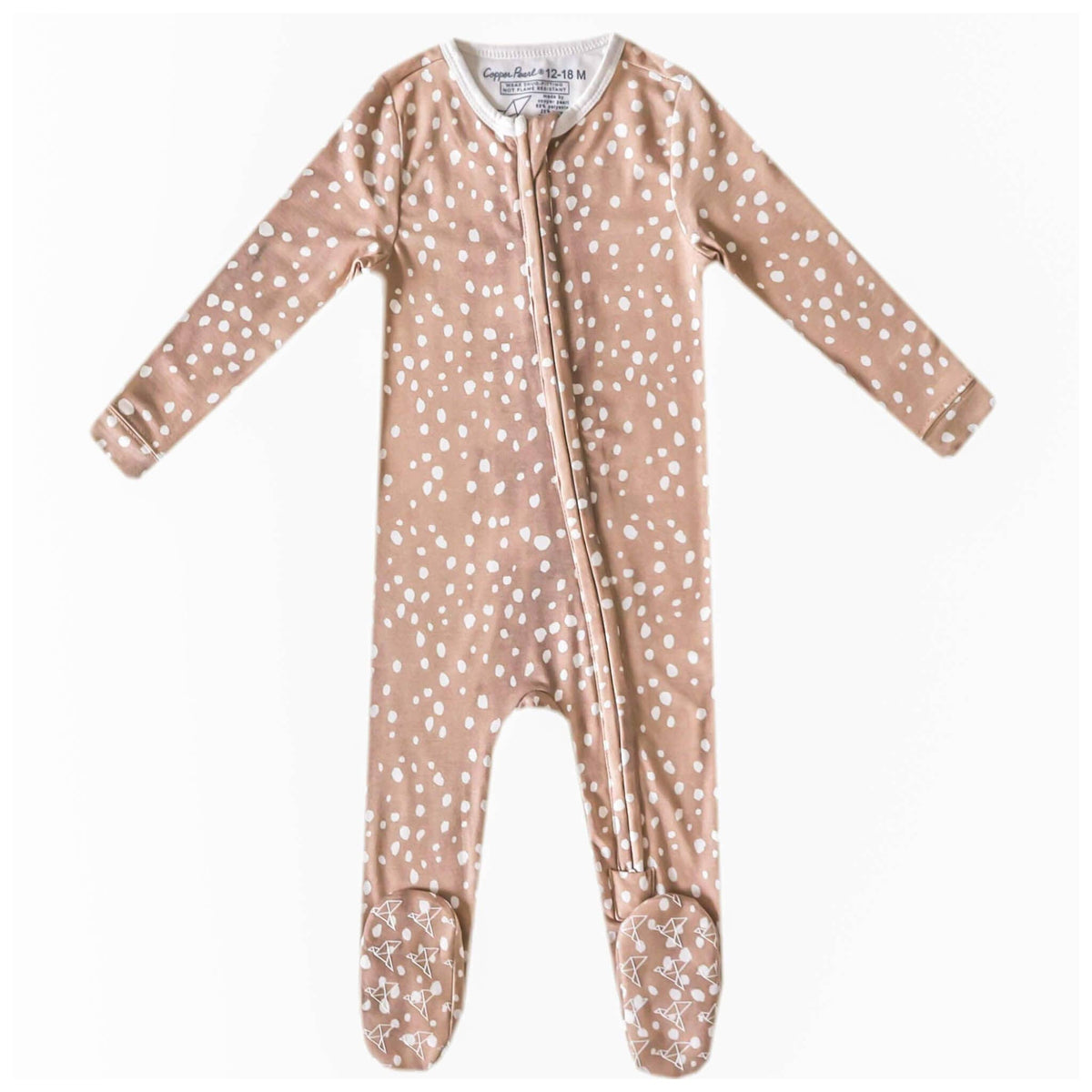 Zip-Up Footie Pajama - Fawn