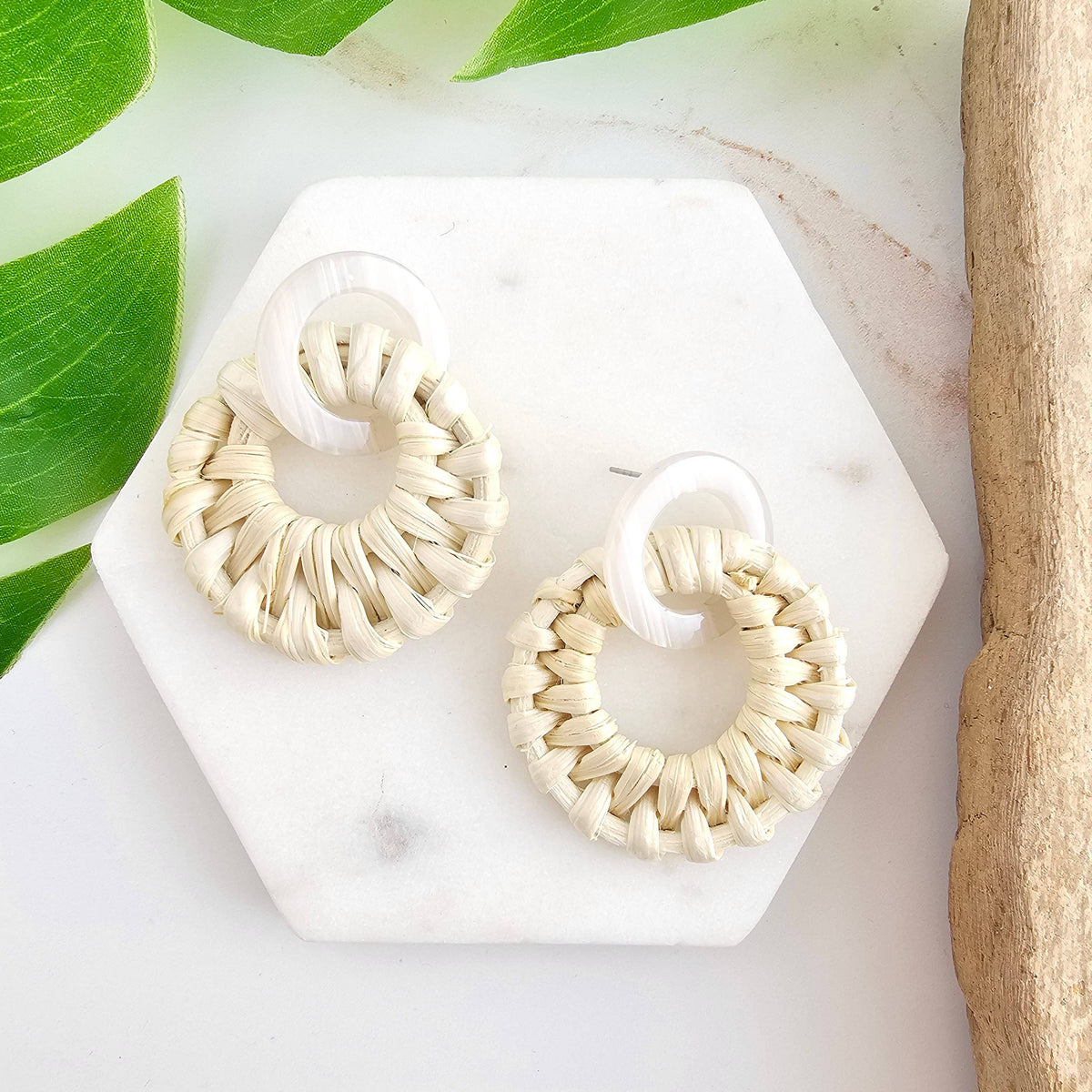 Calypso Earrings - Light Rattan // Resort Summer Jewelry