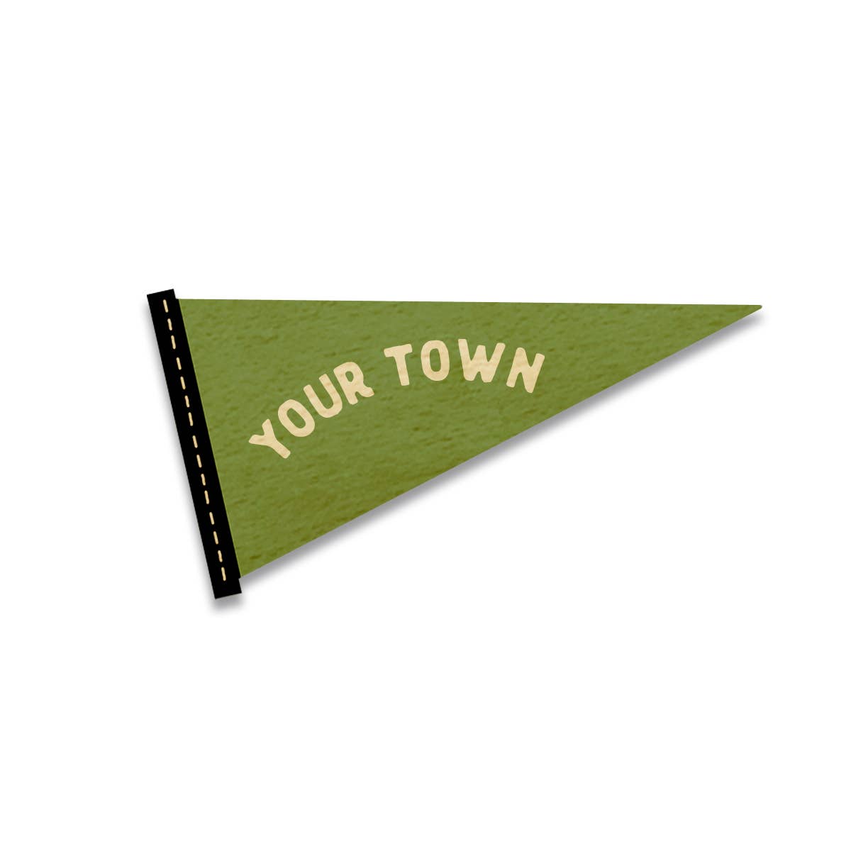 Pennant Wood Magnet Die Cut Shape | City State name drop