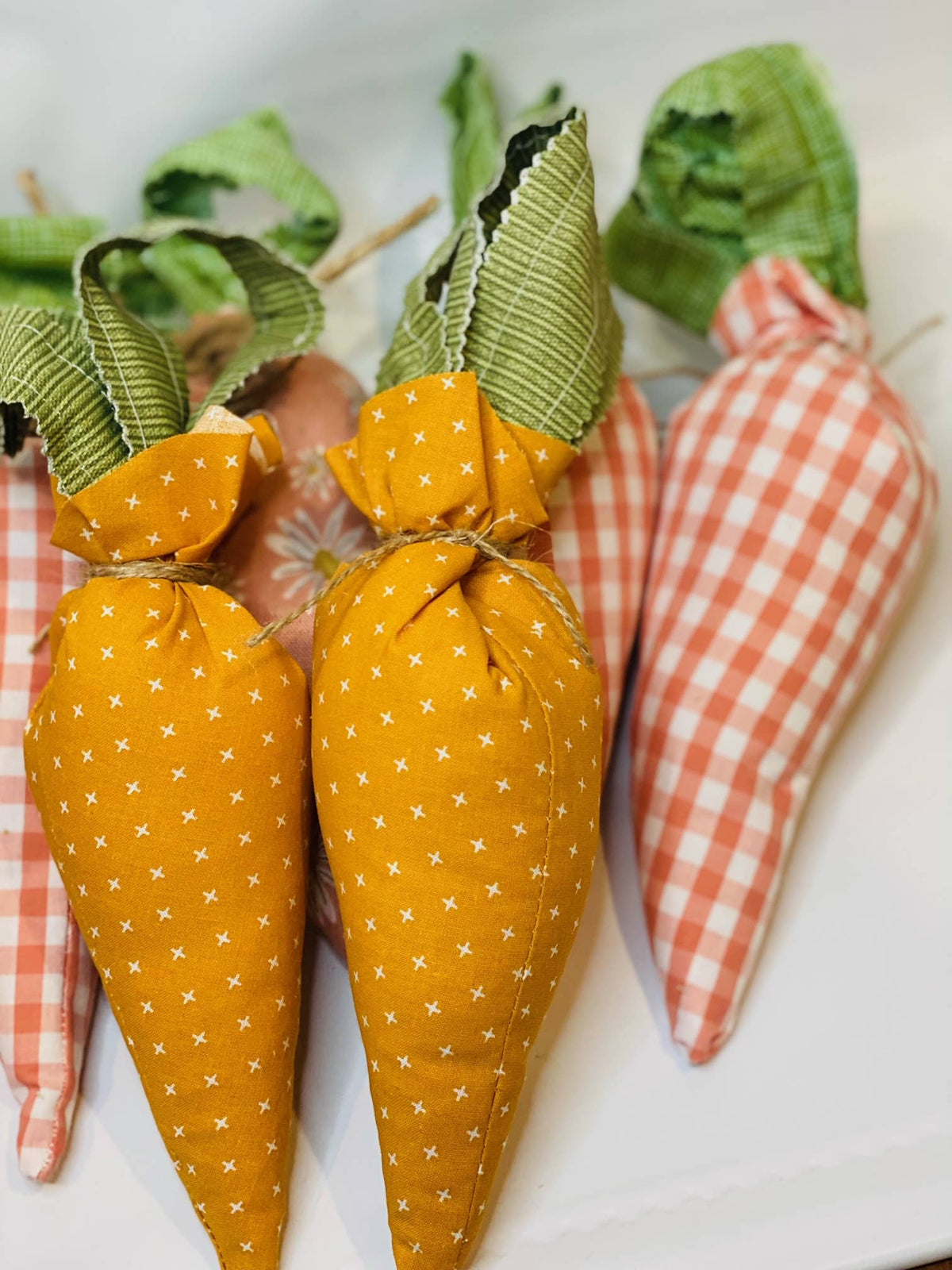 Handmade Large Fabric Carrots - 10 Inch Decorative