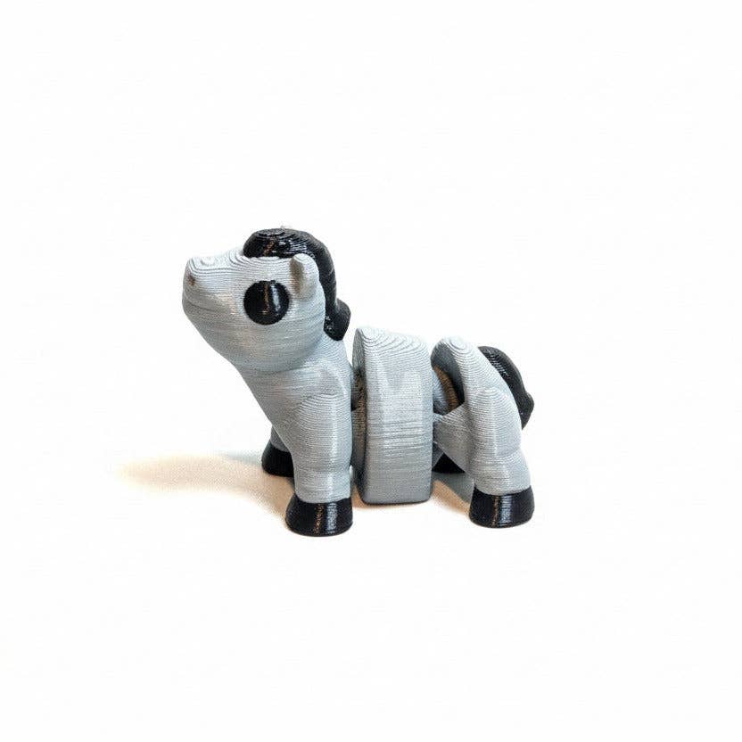 Horse (Grey) • Mini 3D Printed Articulated Animal • Flexi Animals • Pocket Pets • Pocket Pals • Desk Pets [#75]