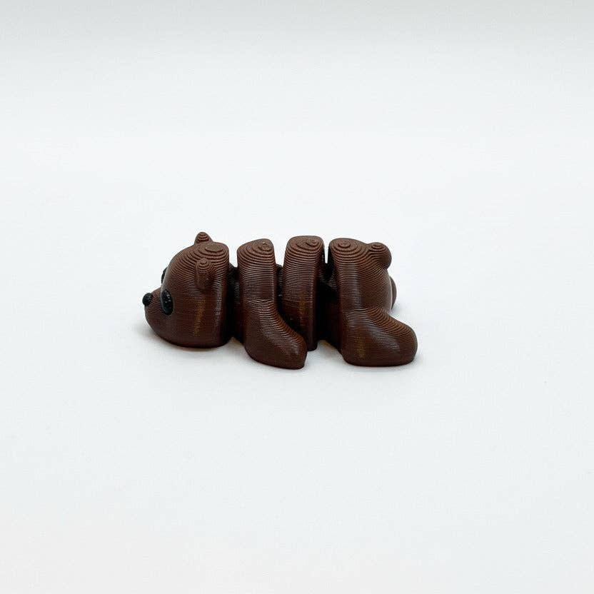 Bear (Dark Brown) • Mini 3D Printed Articulated Animal • Flexi Animals • Pocket Pets • Pocket Pals • Desk Pets [#42]