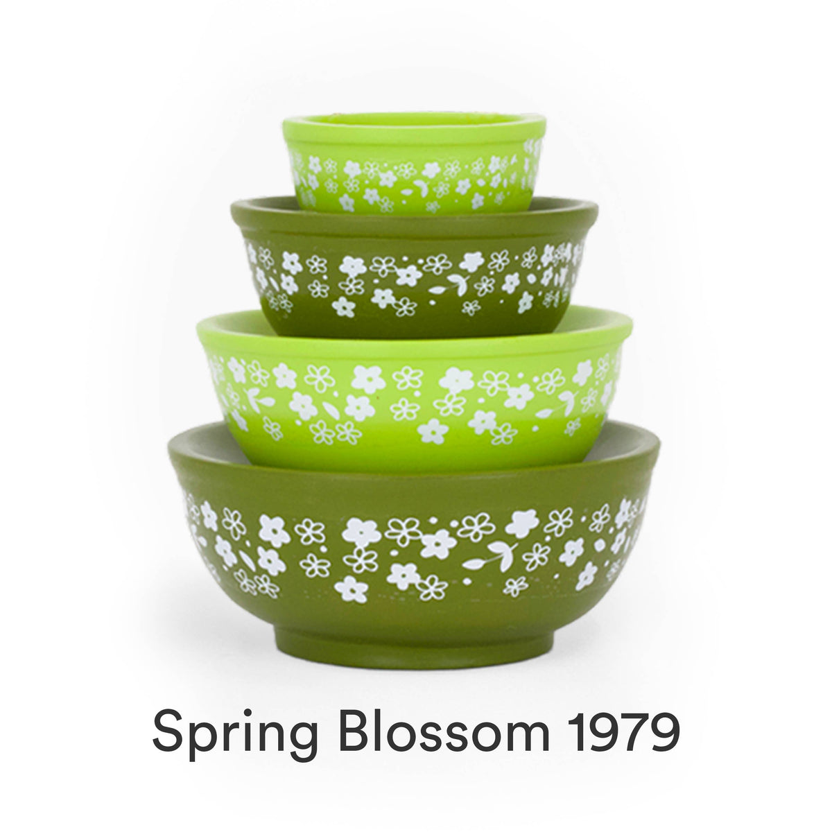 Mini Pyrex-Inspired Mixing Bowls Stackable Display Set