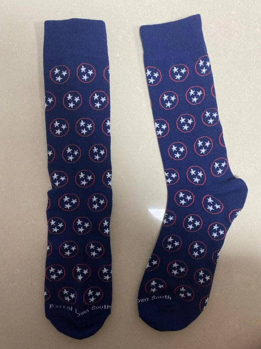 Tennessee Tri Star Navy/Red/White Socks