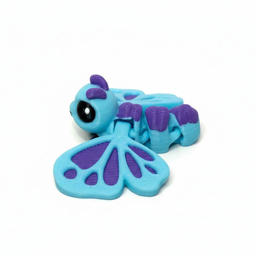 Butterfly (Blue and Purple) • Insect • Bug • Mini 3D Printed Articulated Animal • Flexi Animals • Pocket Pets • Pocket Pals • Desk Pets*