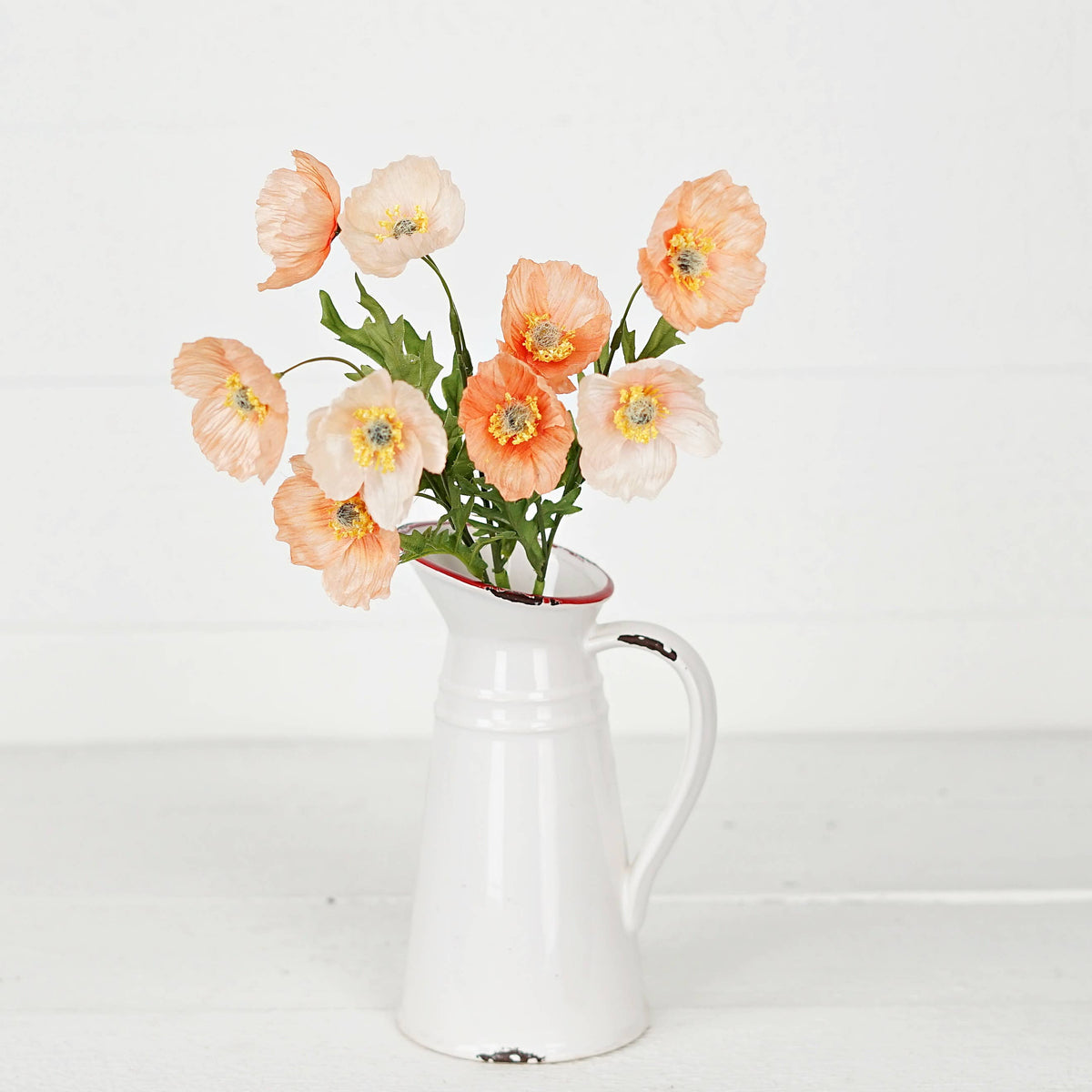 35351- 16inL Wrinkle Poppy Bush-Peach-