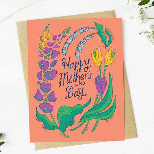 Happy Mother's Day Florals Orange Card