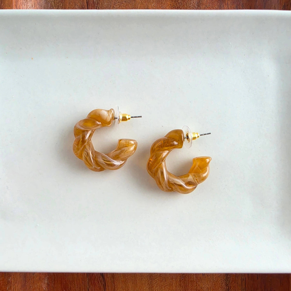 Ramona Hoops - Caramel // Fall, Resin, Earrings, Jewelry