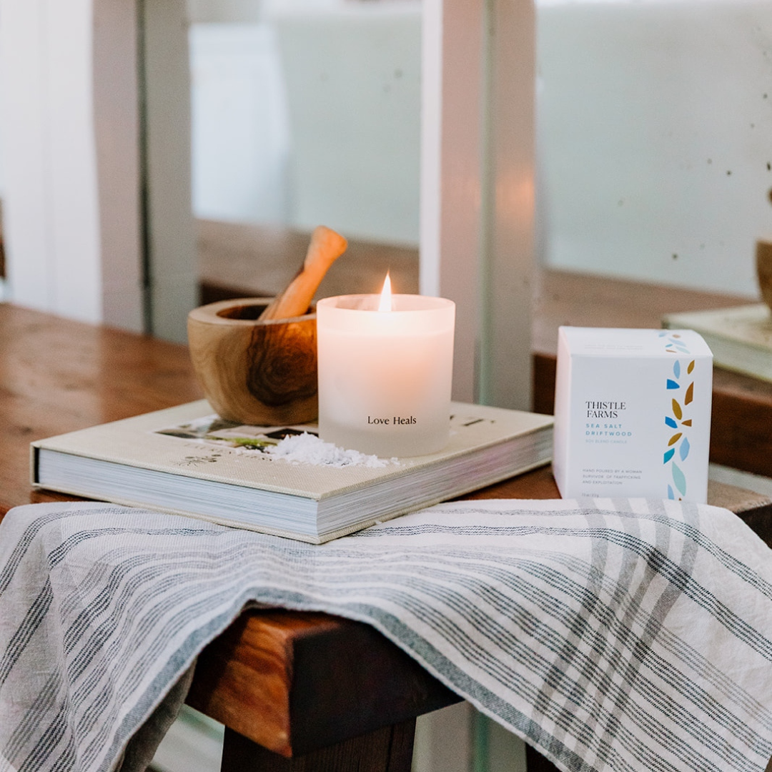Sea Salt Driftwood Soy Candle Love Heals Collection