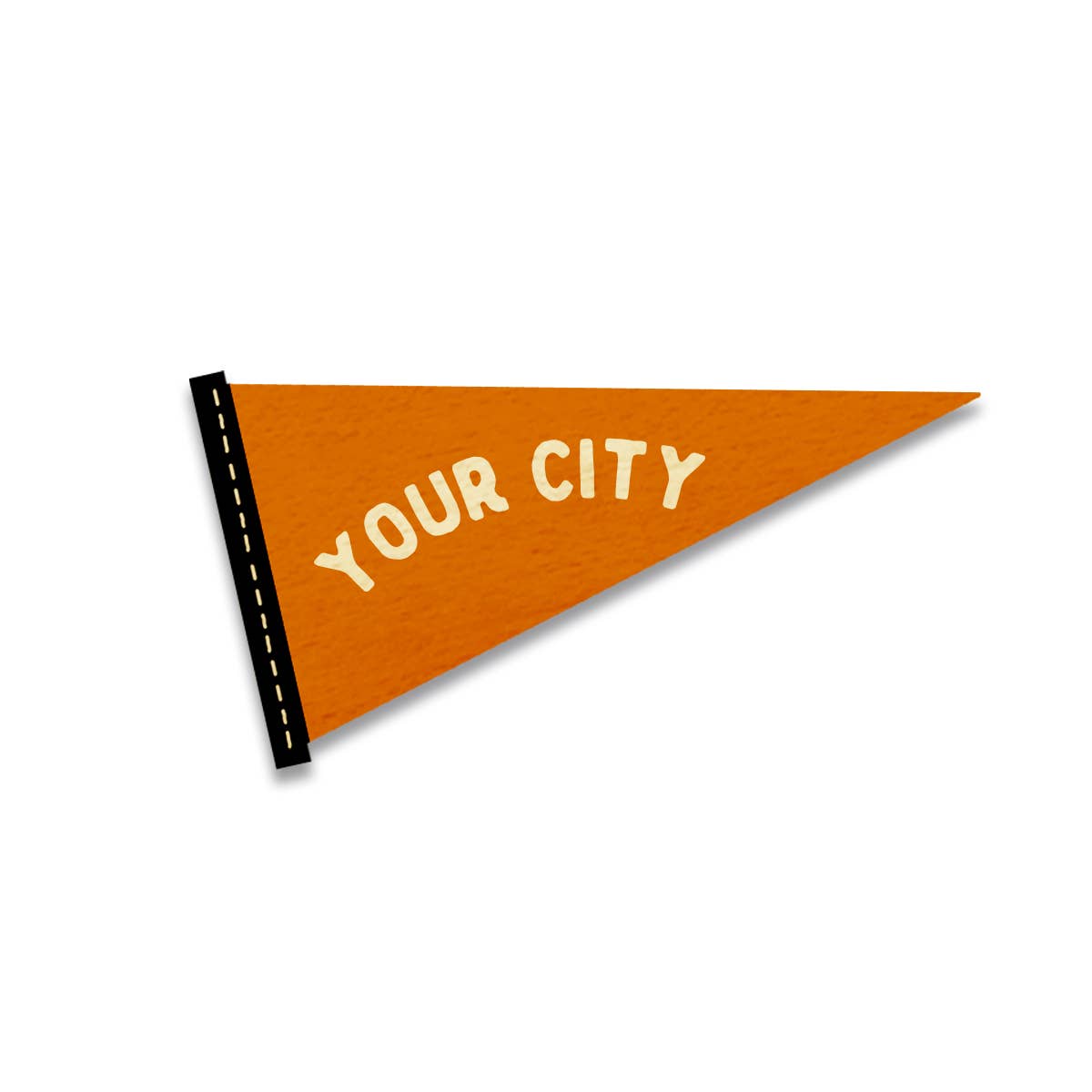 Pennant Wood Magnet Die Cut Shape | City State name drop