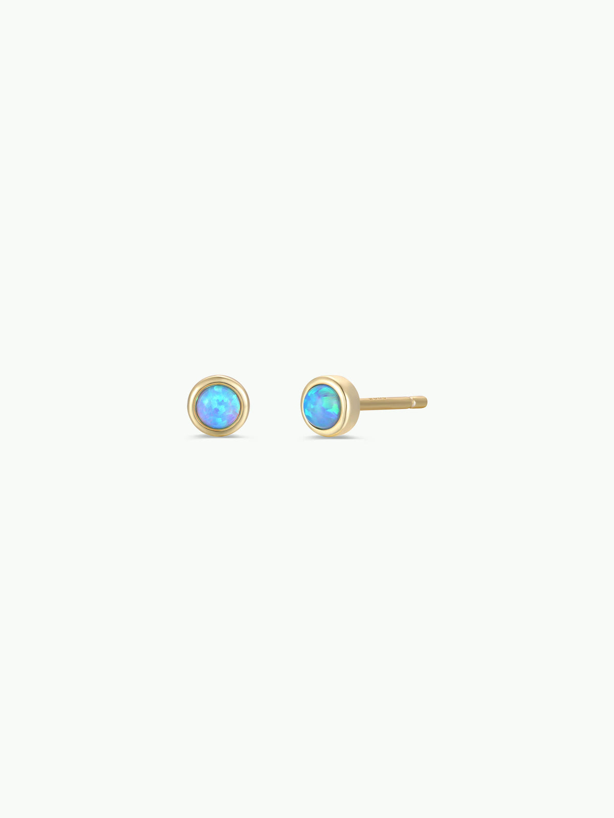 Simple Stud - Fire Opal- Gold Earrings