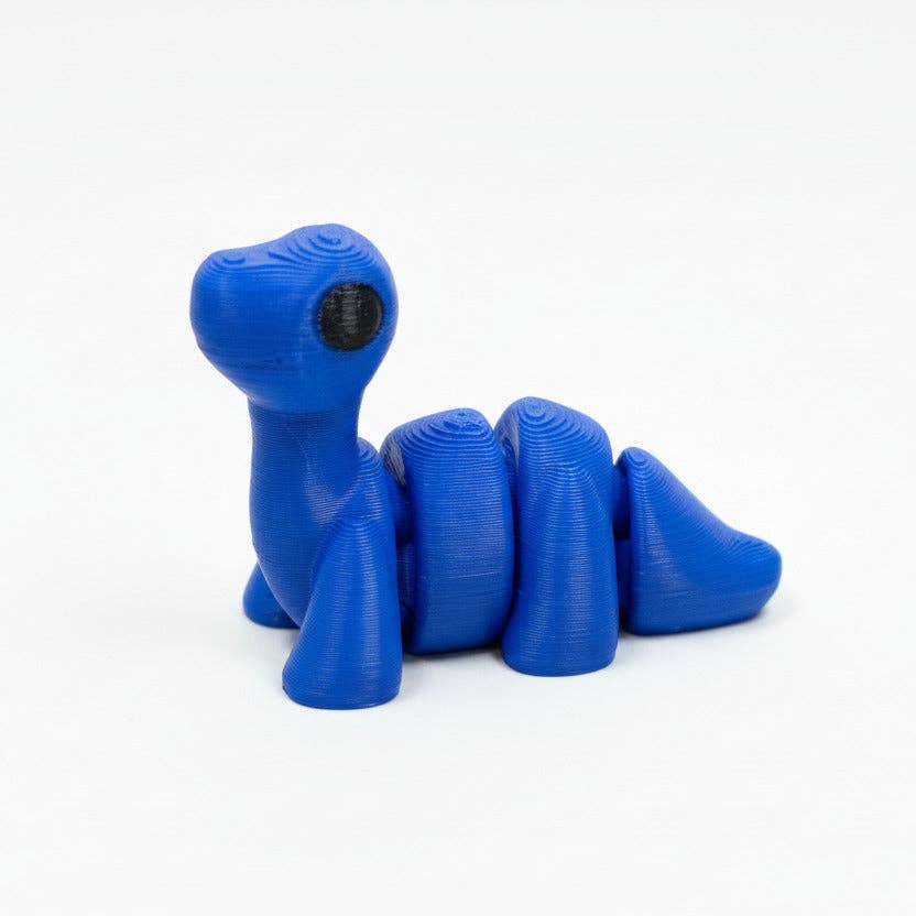 Brontosaurus Dinosaur (Blue) • Mini 3D Printed Articulated Animal • Flexi Animals • Pocket Pets • Pocket Pals • Desk Pets [#45]