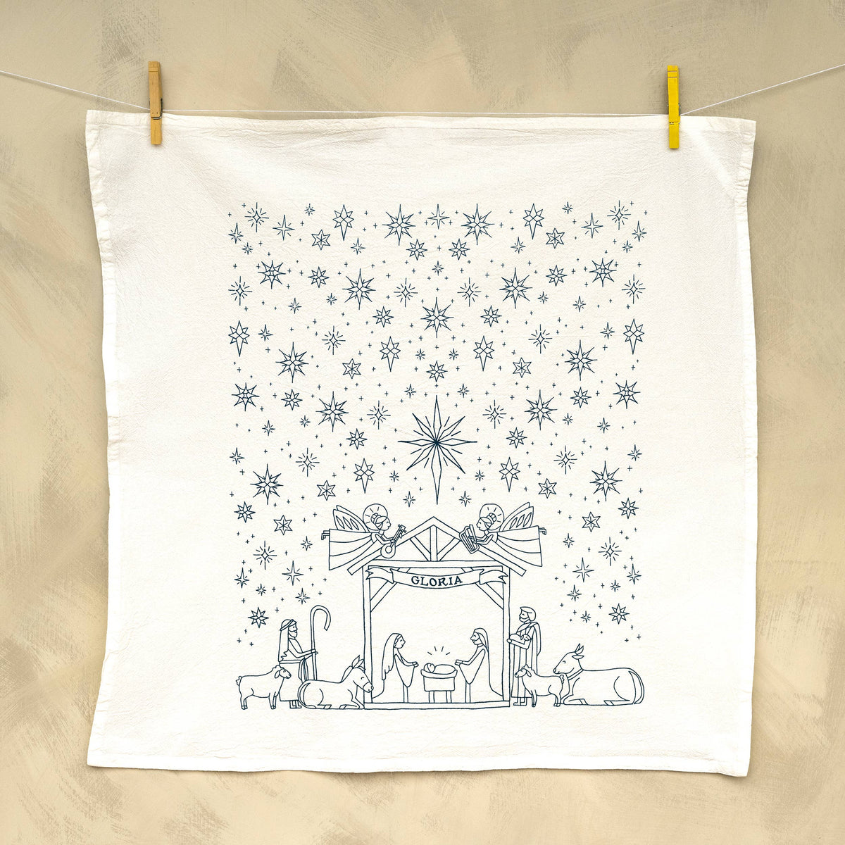 Nativity Christmas Tea Towel