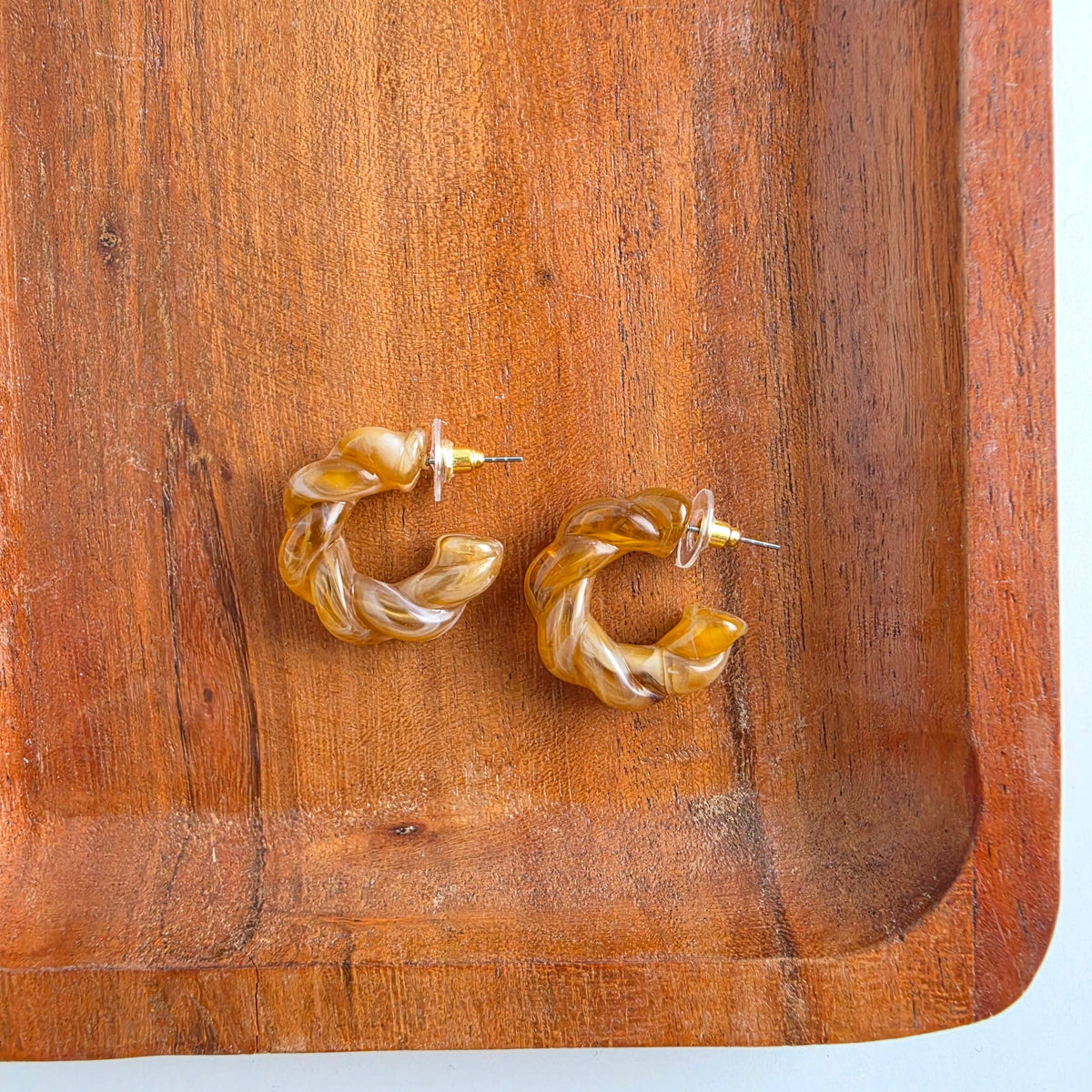 Ramona Hoops - Caramel // Fall, Resin, Earrings, Jewelry