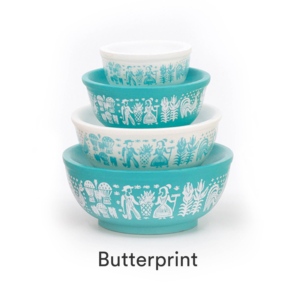 Mini Pyrex-Inspired Mixing Bowls Stackable Display Set