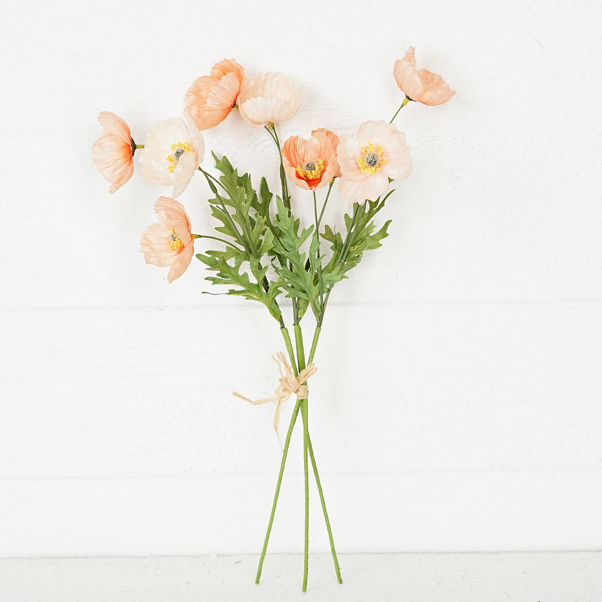 35351- 16inL Wrinkle Poppy Bush-Peach-