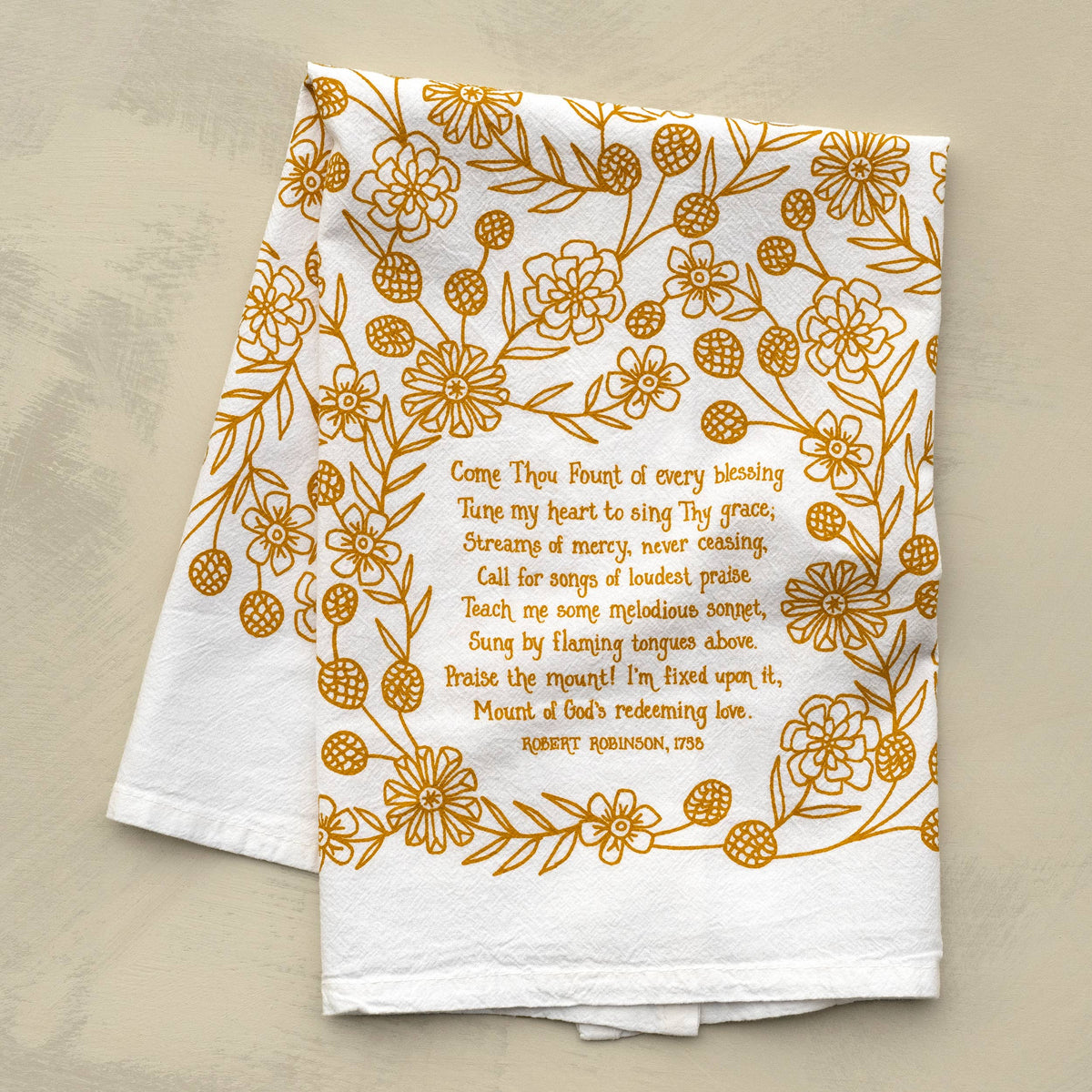 Come Thou Fount Hymn Tea Towel — 24" x 20"