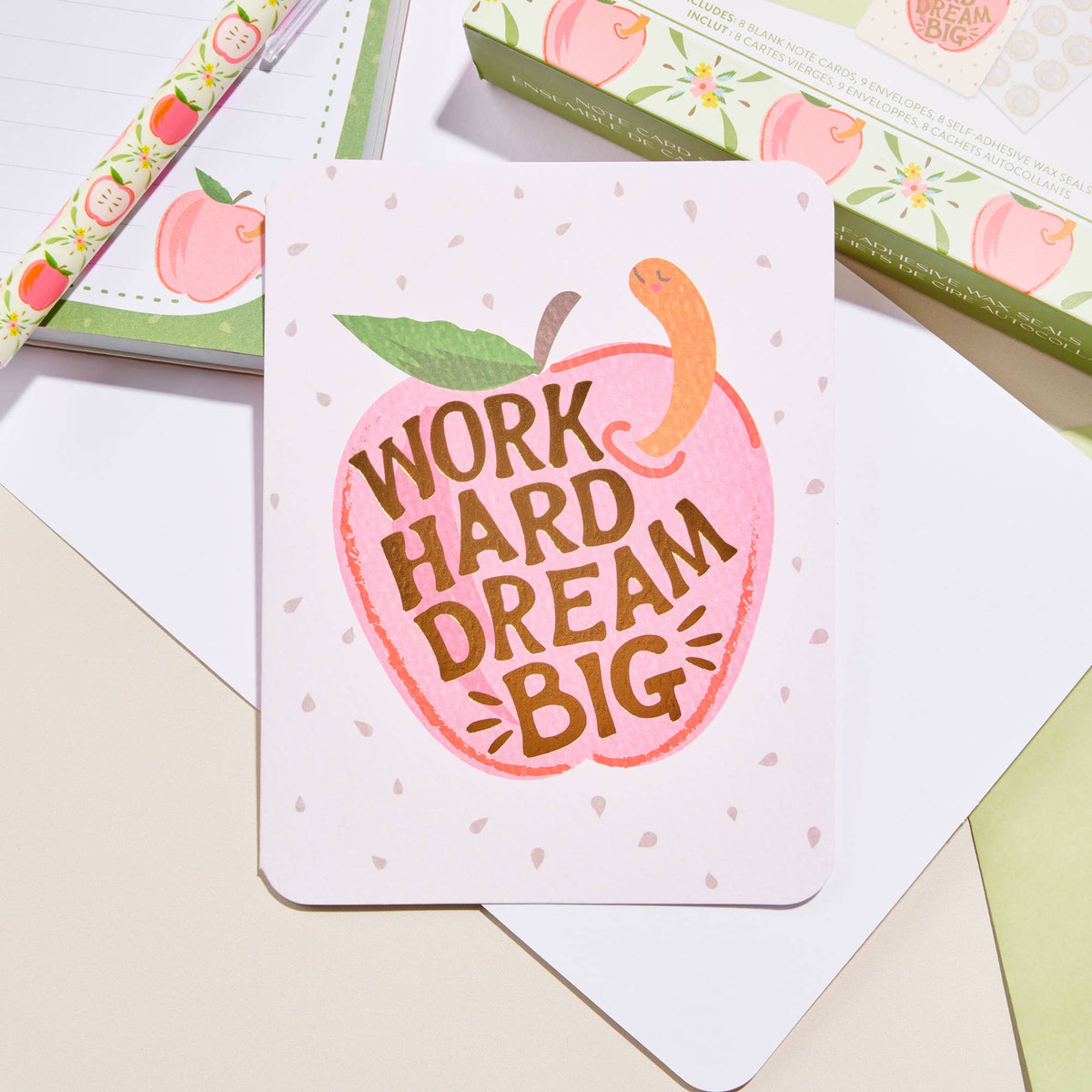Work Hard Dream Big Studio Notecards with Matching Wax Seals