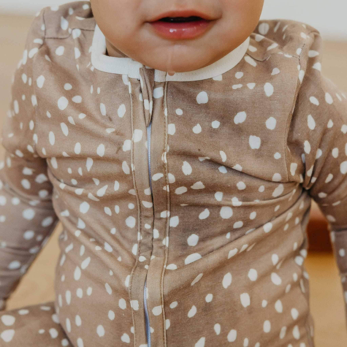 Zip-Up Footie Pajama - Fawn