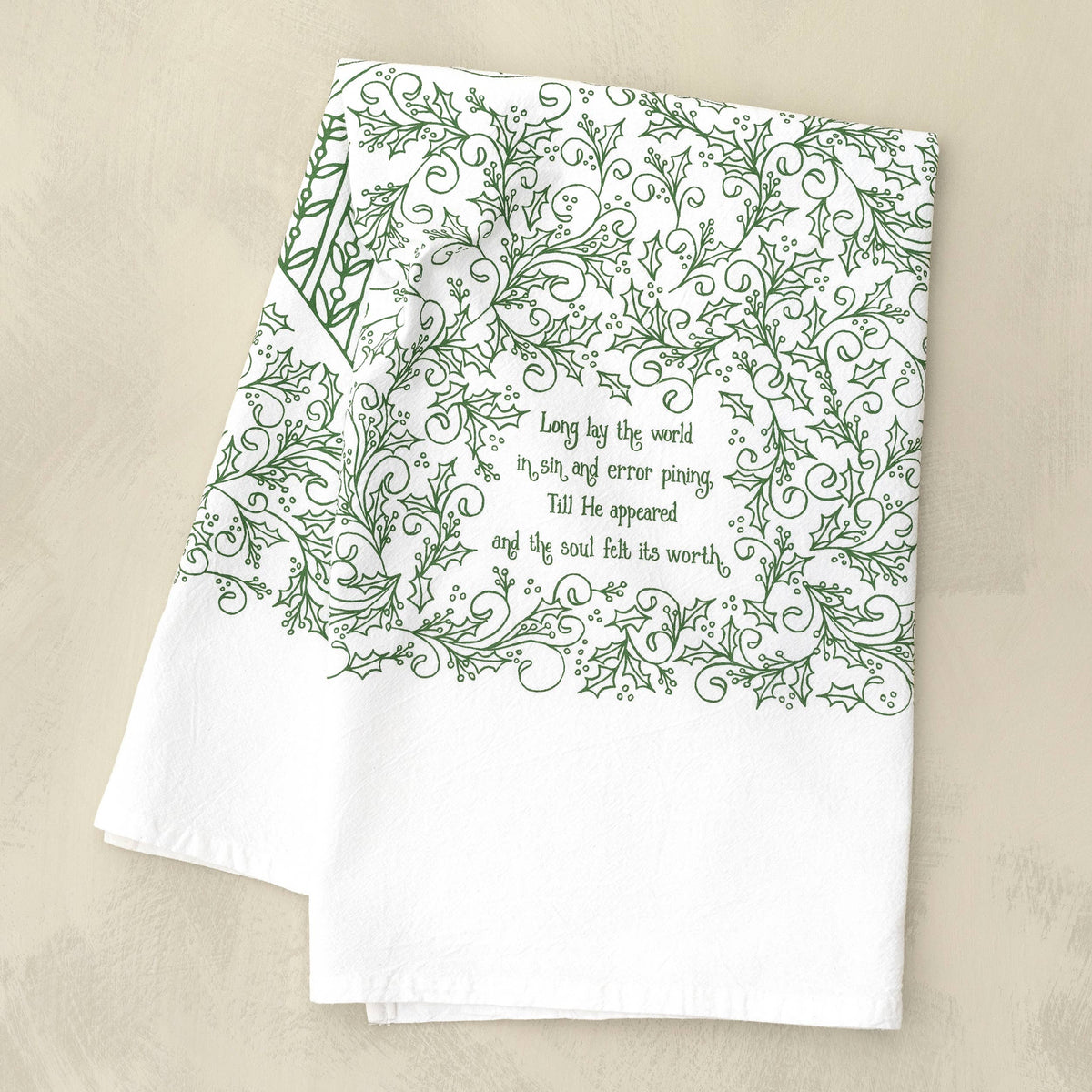 O Holy Night Christmas Hymn Tea Towel