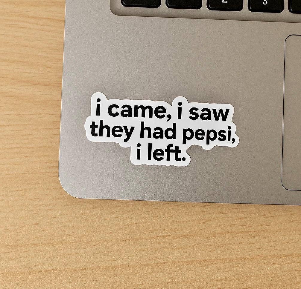 Funny "Team Diet Coke" Matte Vinyl Sticker