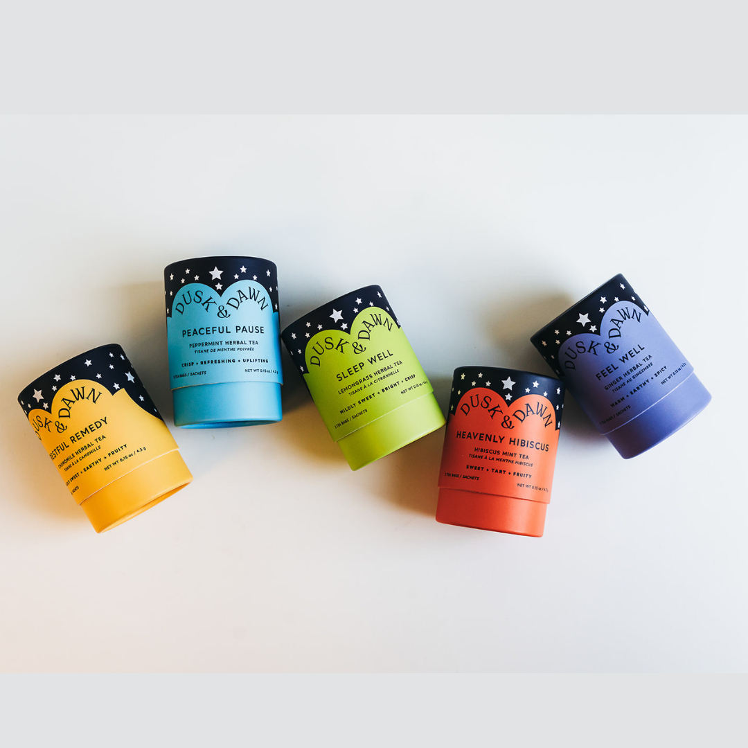 Restful Remedy Herbal Tea Tube - 5 Tea Bags - Yellow Gift