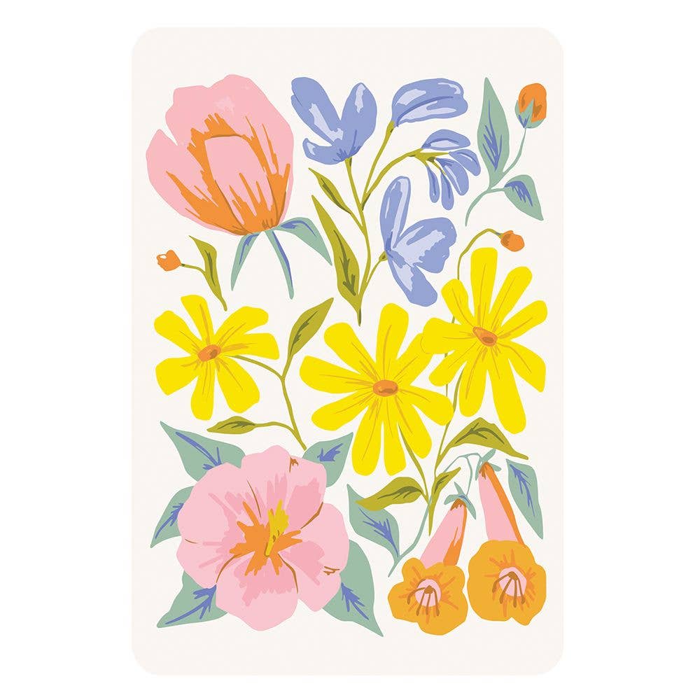 Springtime Blooms Assorted Note Card Set with Stickers