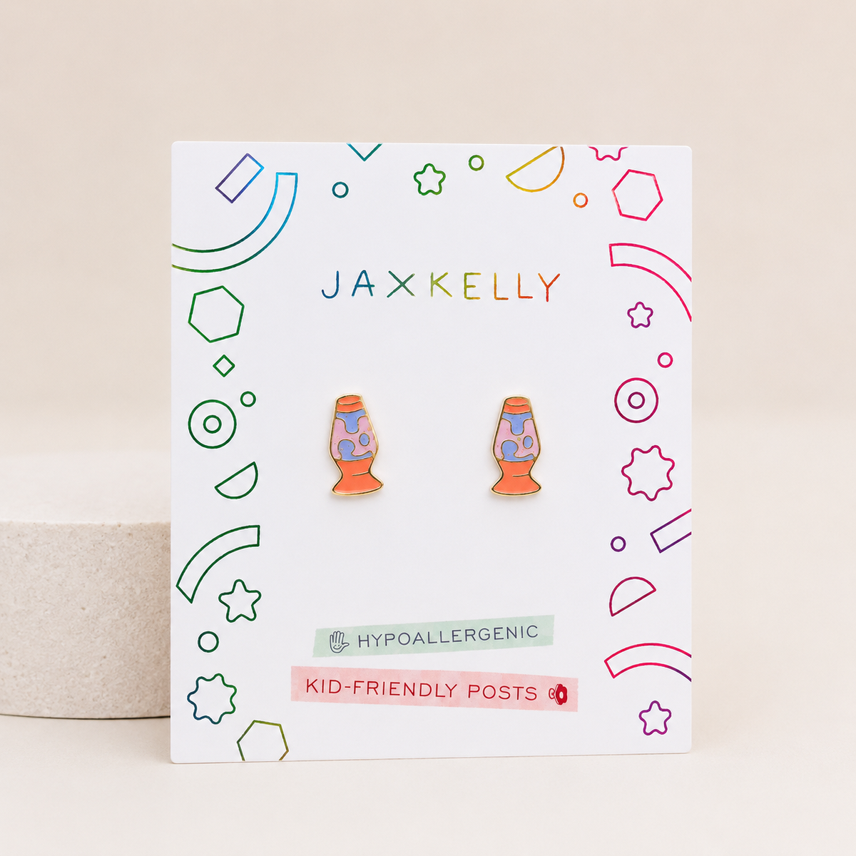 Lava Lamp Enamel Flat Back Kids Earrings