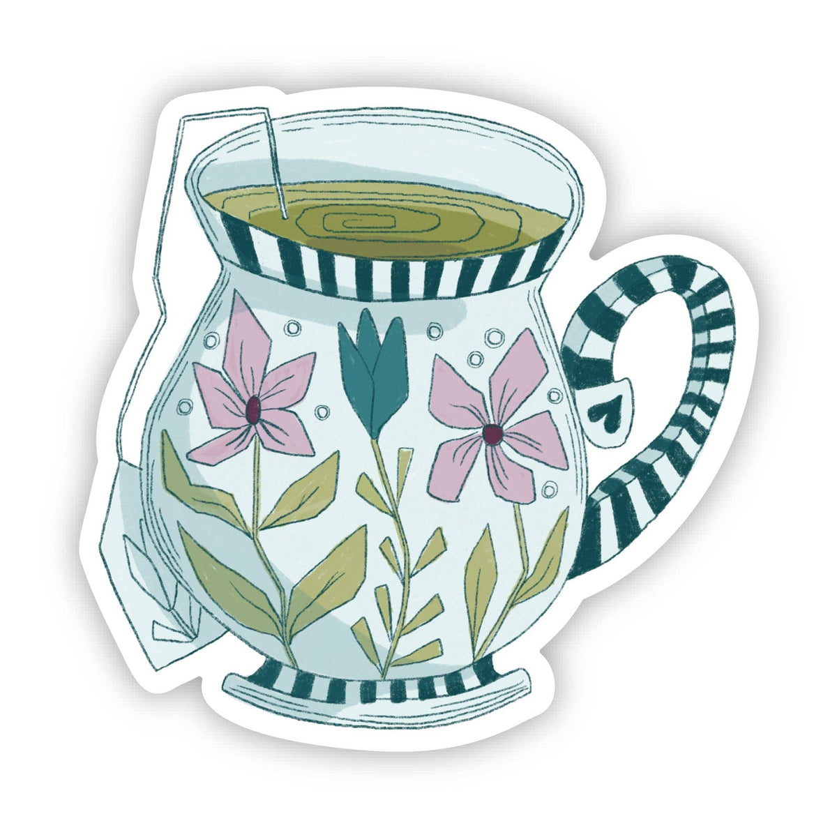 Floral Tea Cup Sticker