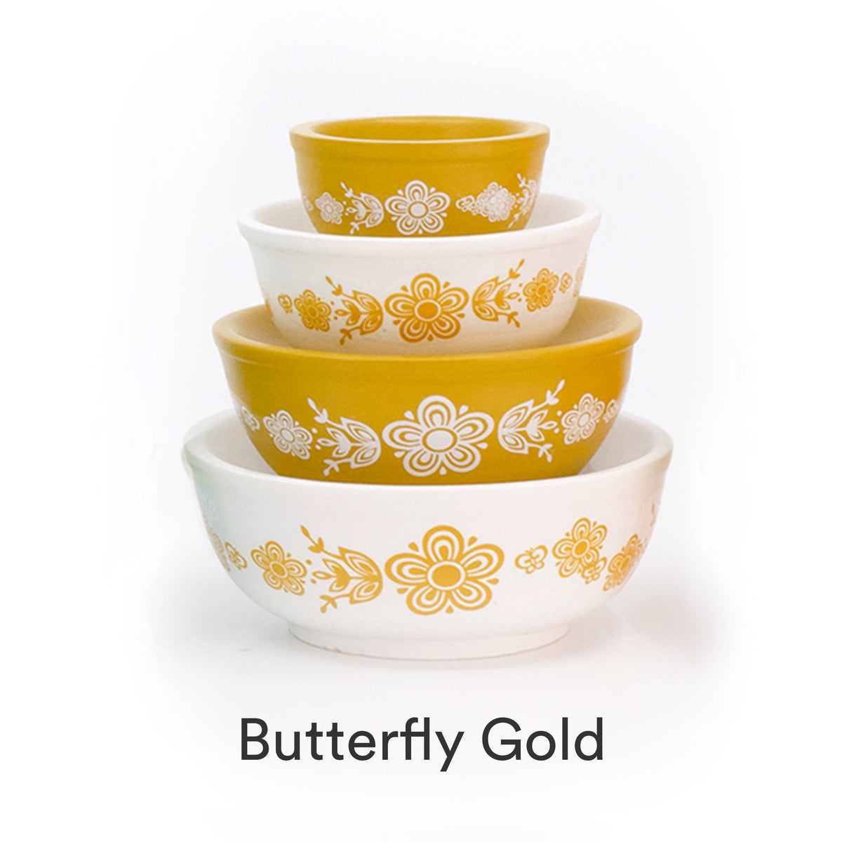 Mini Pyrex-Inspired Mixing Bowls Stackable Display Set