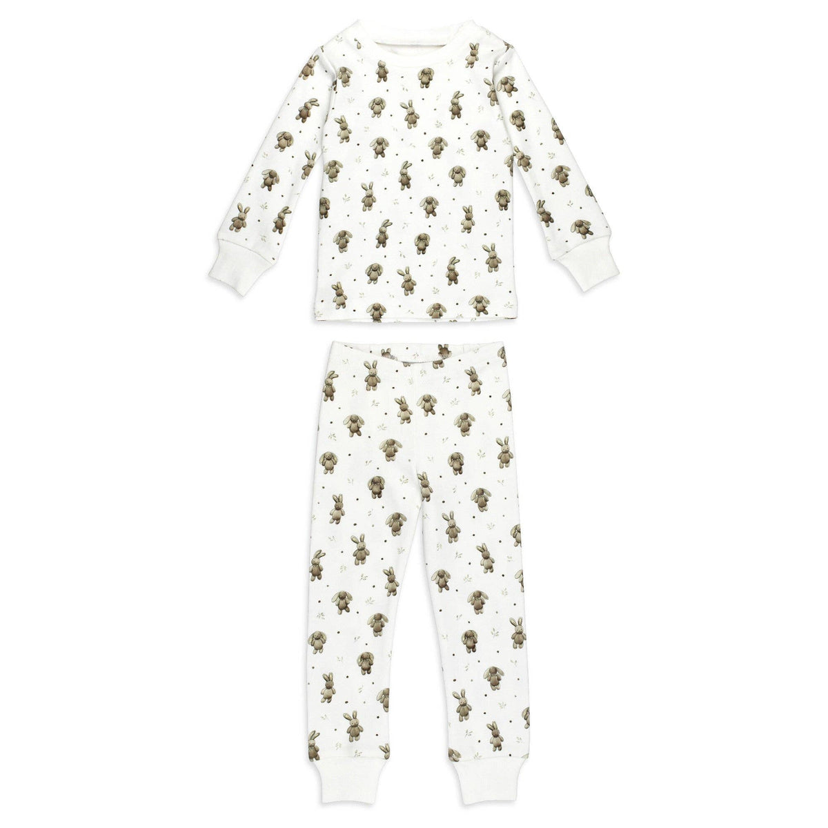 Kids' Organic L/Sleeve PJ Set in Bunny Shadow