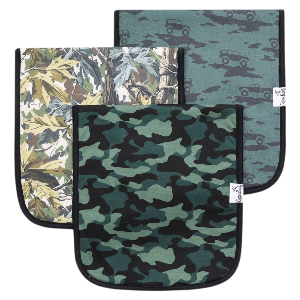 3 Pack Premium Burp Cloths - Hunter