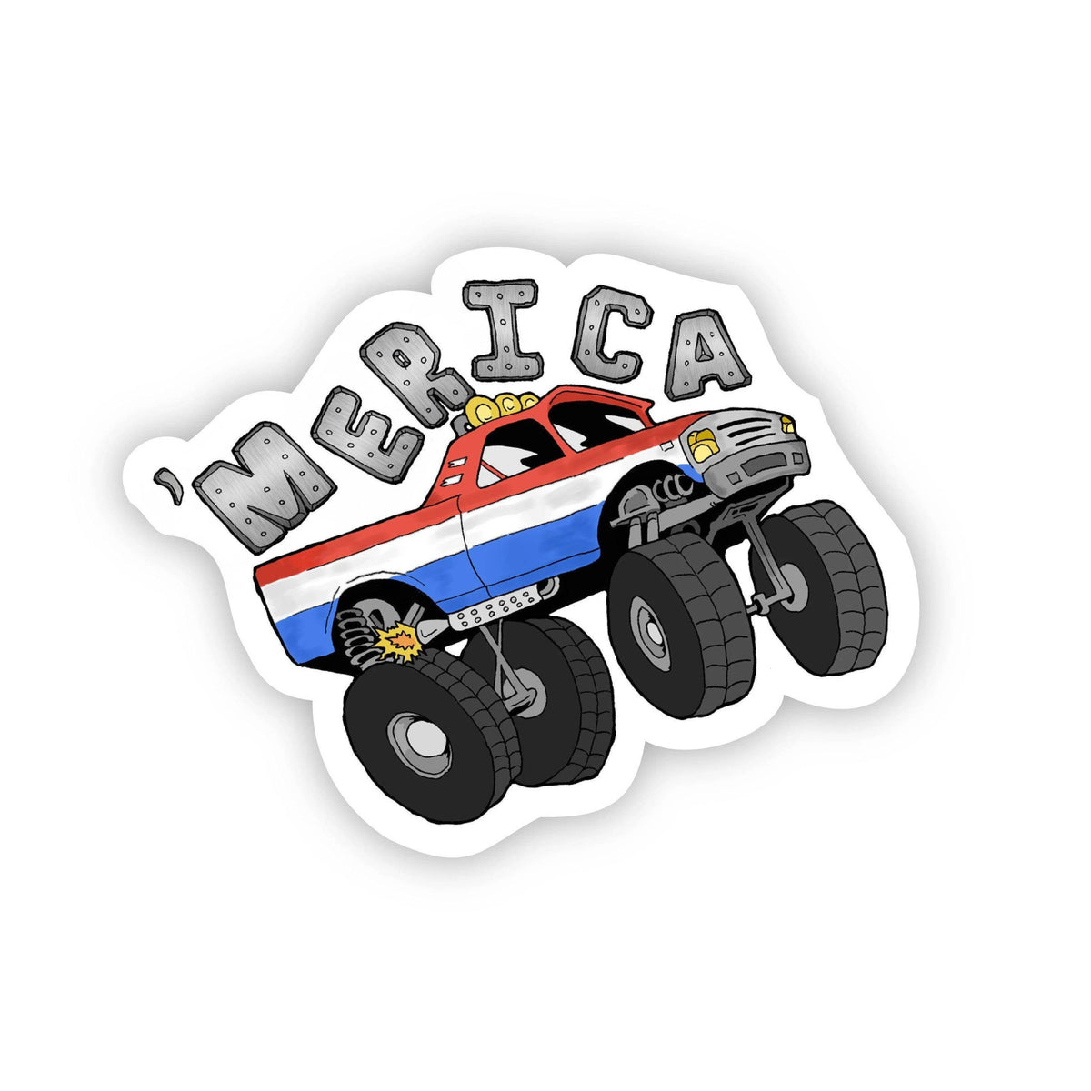 Monster Truck Merica Sticker