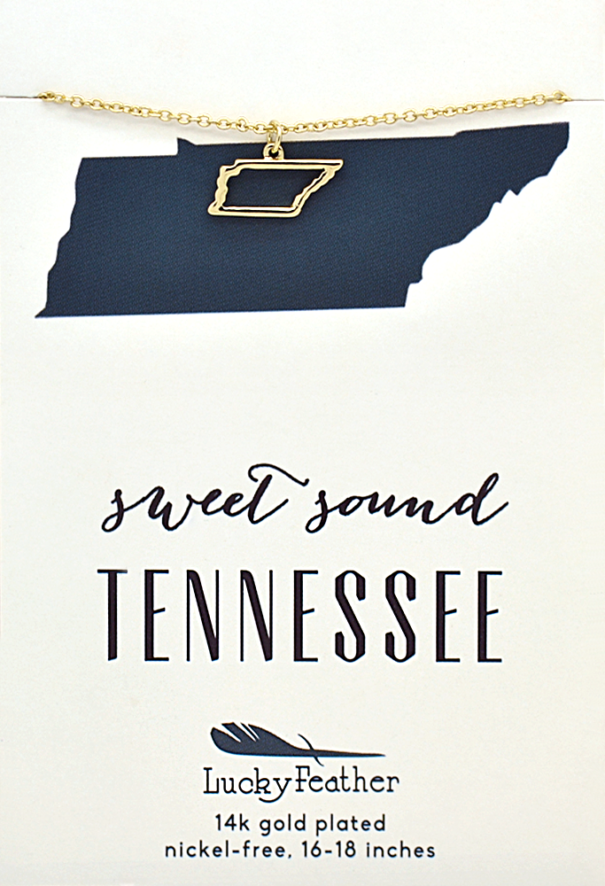 State Necklace - Gold - TENNESSEE