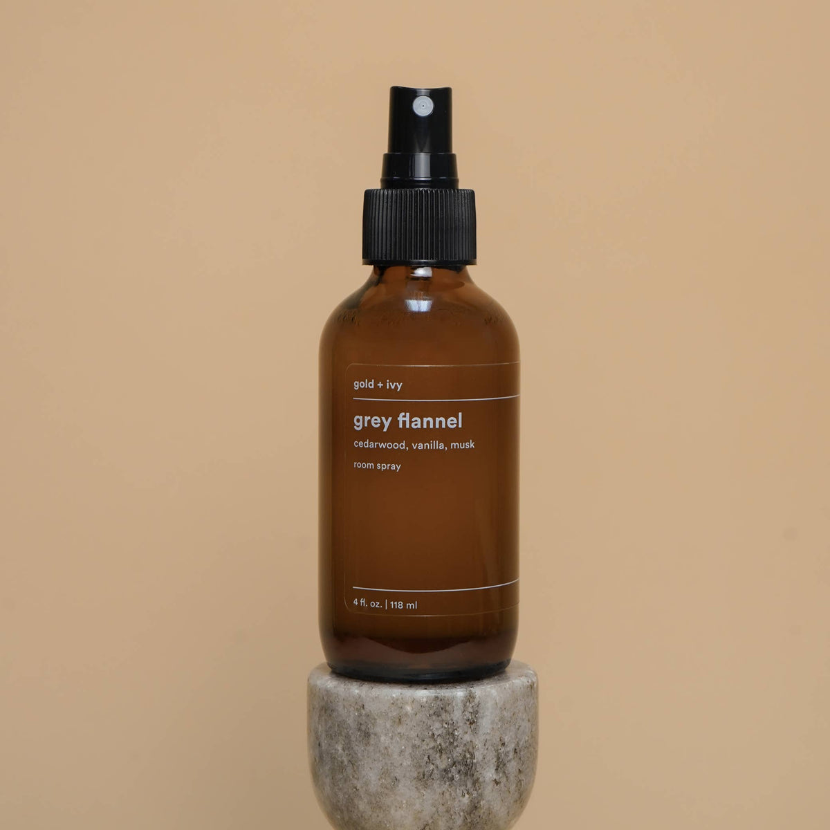 Grey flannel room + line spray - cedarwood, vanilla, musk