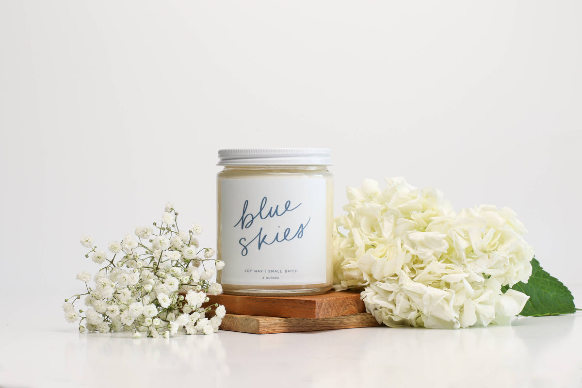 Blue Skies: 8 oz Soy Wax - Small Batch Candles