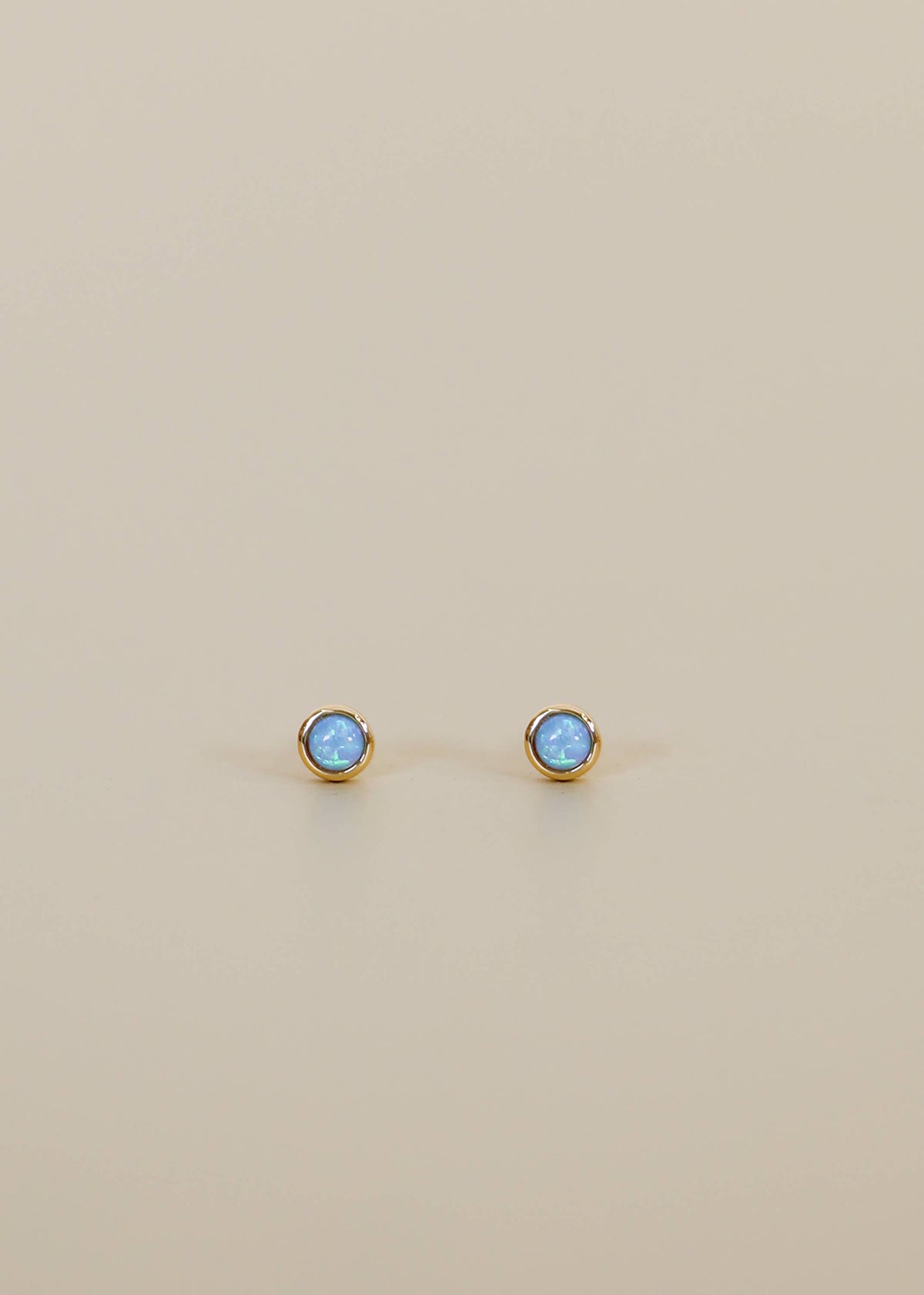 Simple Stud - Fire Opal- Gold Earrings