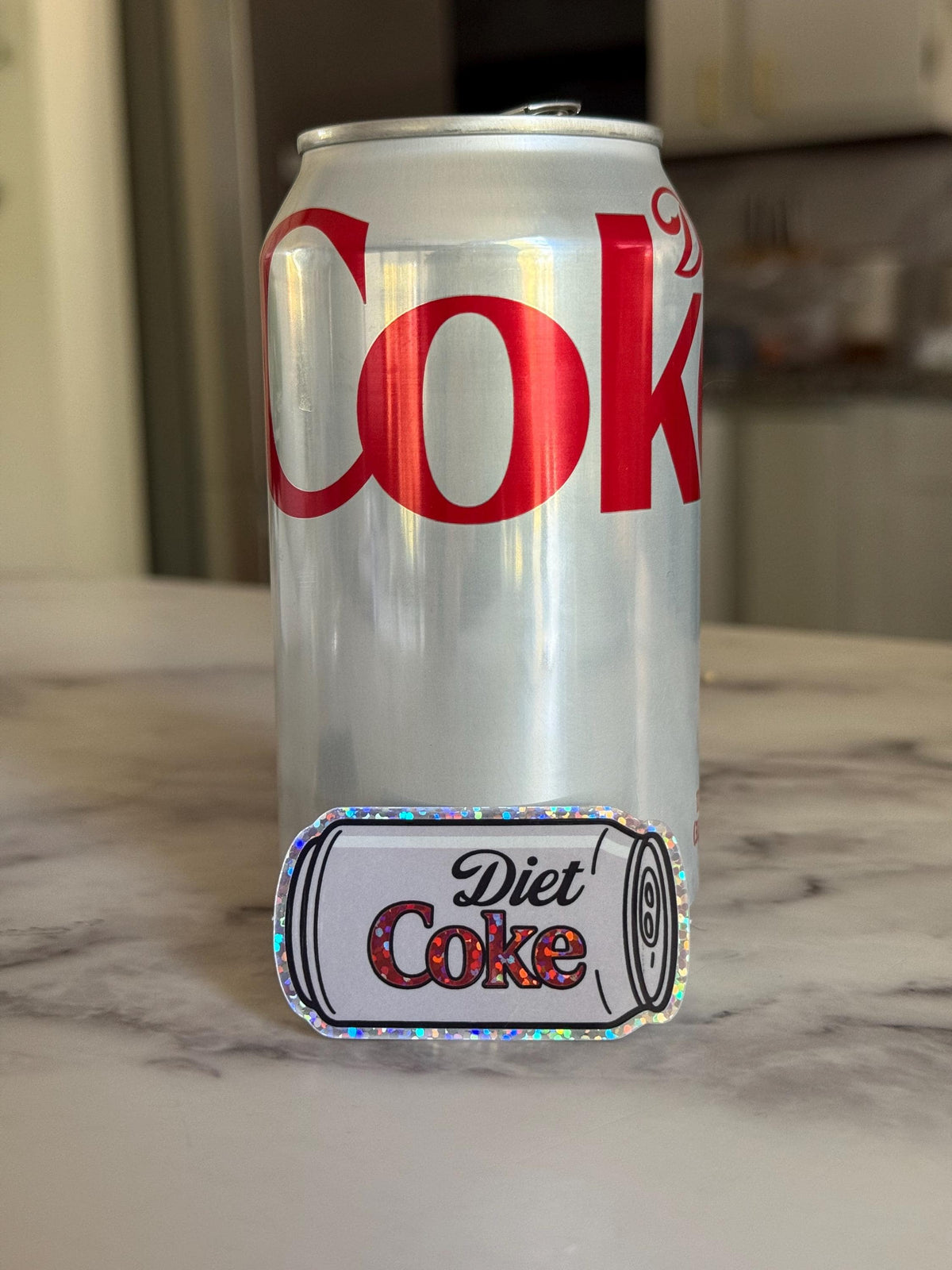 Diet Coke Can Glitter Sticker: Funny Waterproof Vi