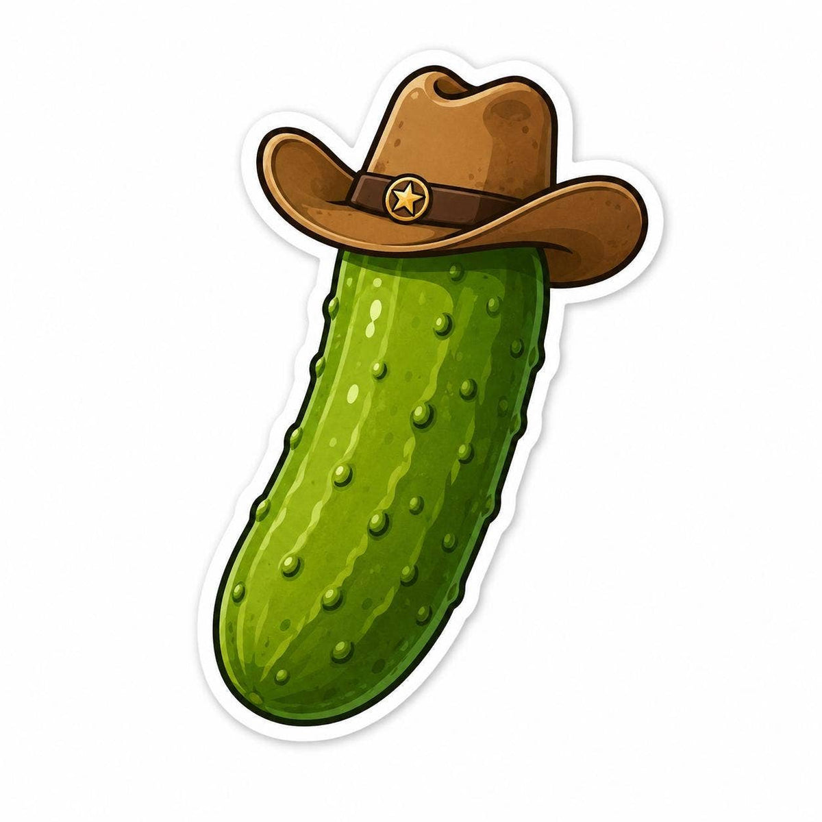 Cowboy Hat Pickle Sticker - Country Pickle