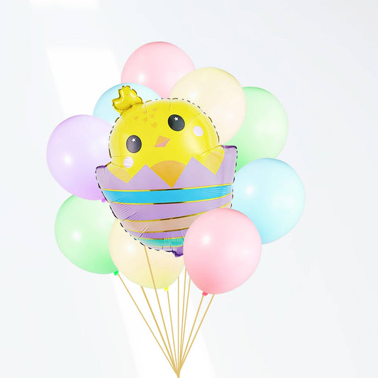 Easter Chick Spring Pastel Balloon Bouquet (11 Pack)