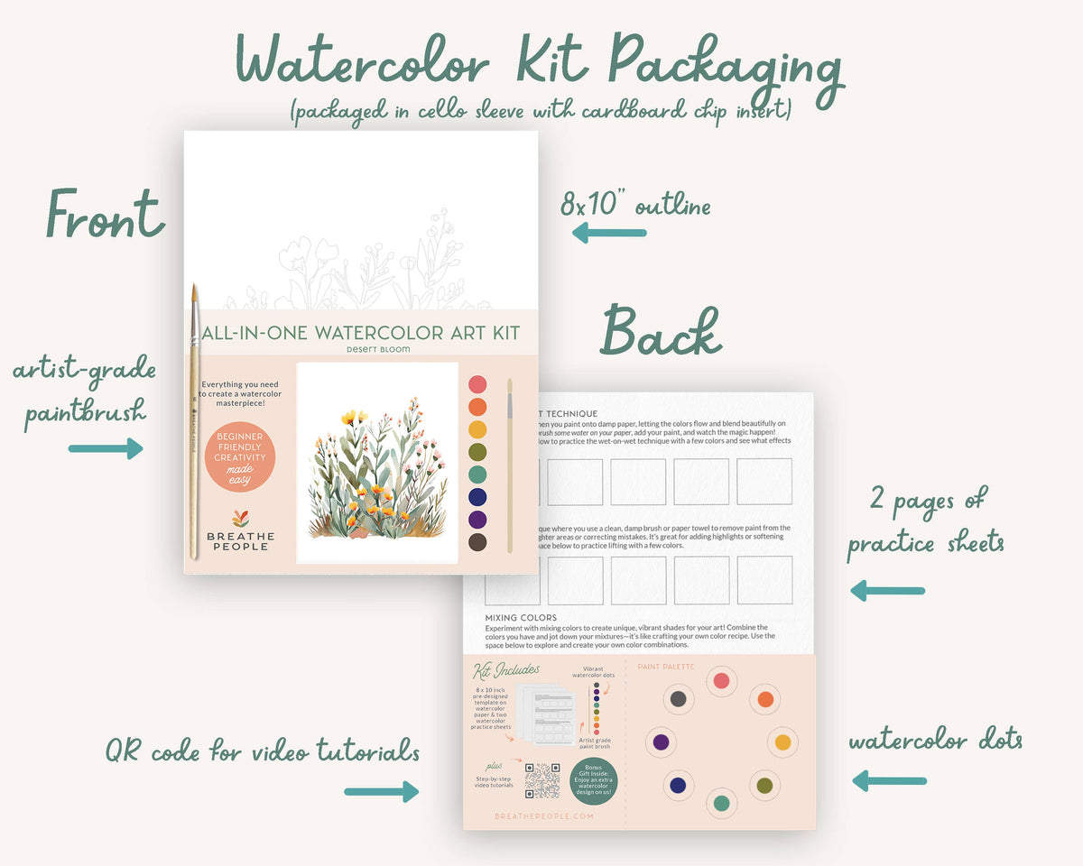 All-In-One Beginner Watercolor Paint Set - Brilliant Bouquet