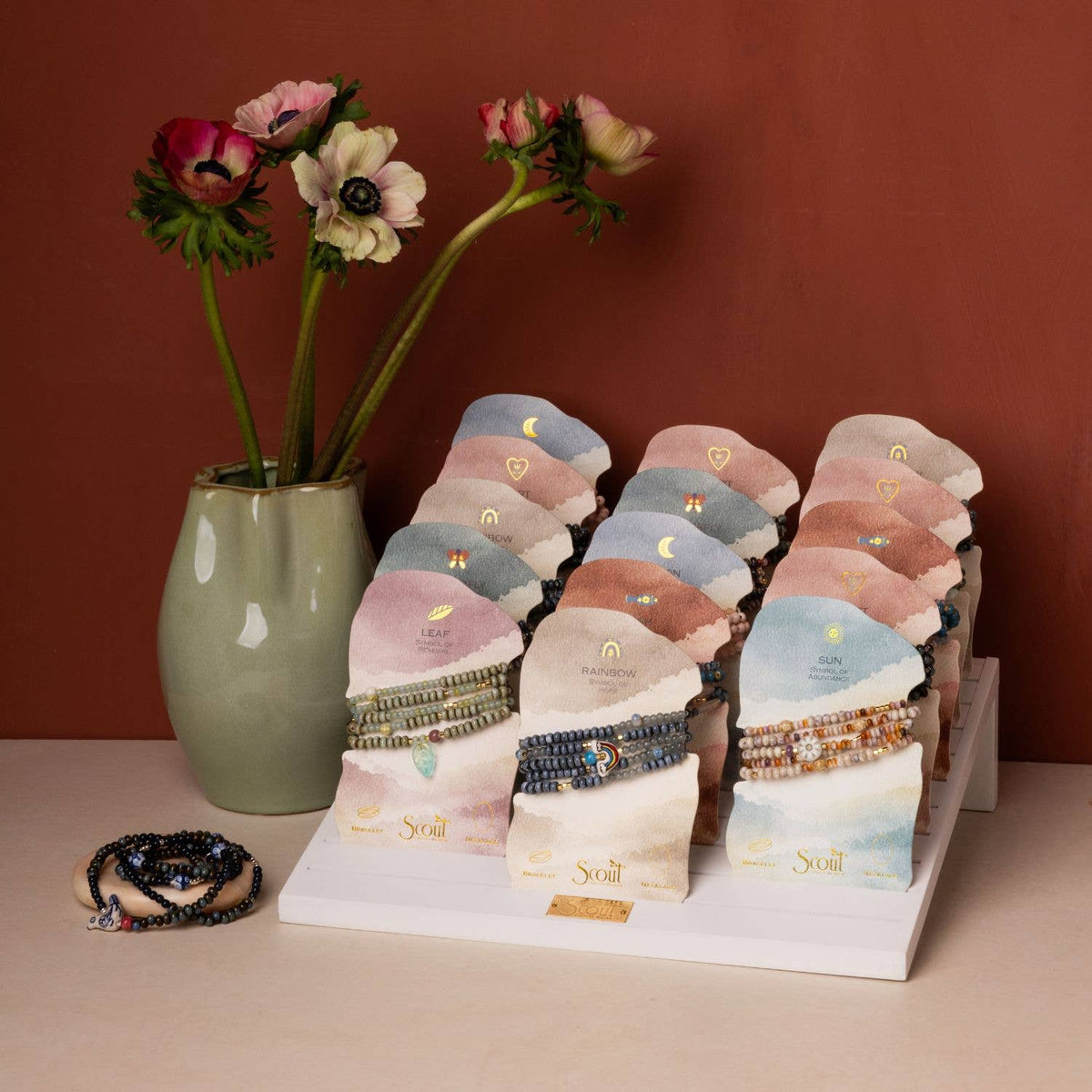 Ceramic Bead Wrap Bracelet/Necklace - Love/Heart