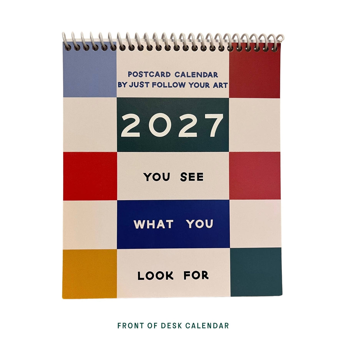 2027 Postcard Calendar | Monthly Desk Calendar With Easel