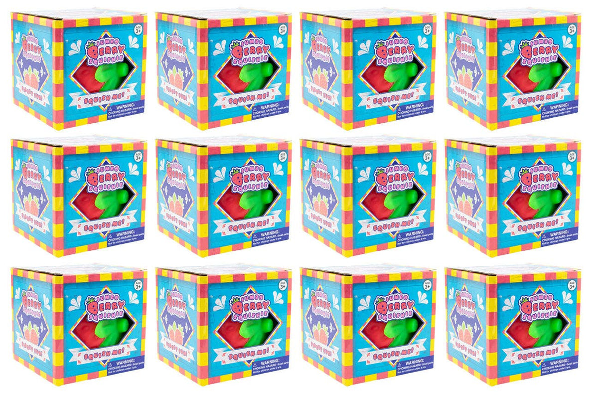 1 Jumbo Doh Filled Strawberry - Soft Stress Squishy Ball
